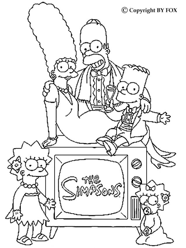 THE SIMPSON FAMILY coloring pages - Family portrait