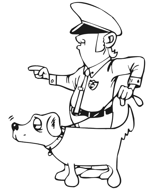 Dog Coloring Page | Police Dog
