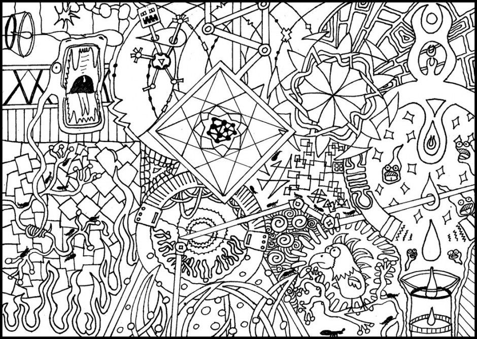 Psychedelic Coloring Pages : Psychedelic Mushroom Coloring Pages