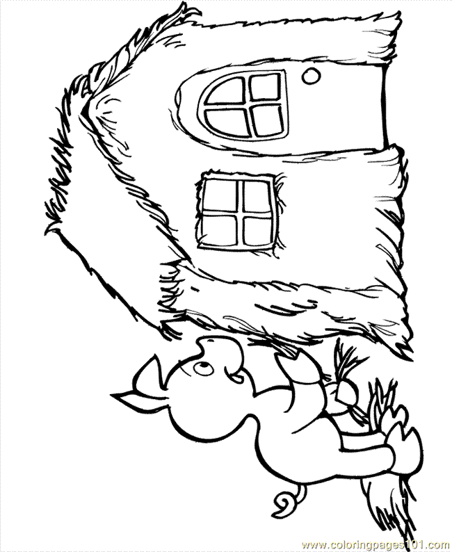 Coloring Pages Three Little Pigs 3 (Architecture > Houses) - free
