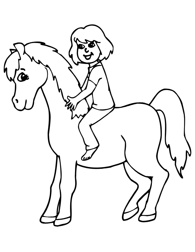 Riding A Horse Colouring Pages Page 2