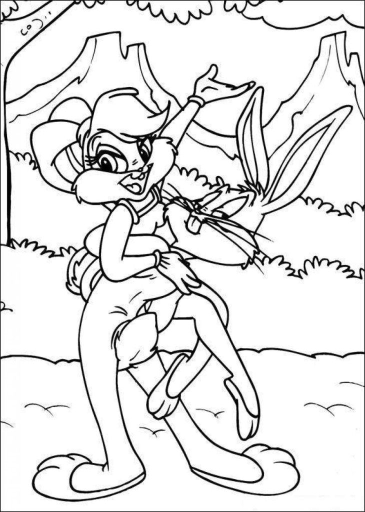 Bugs Bunny Dancing With Lola Printable Coloring Pages | Laptopezine.