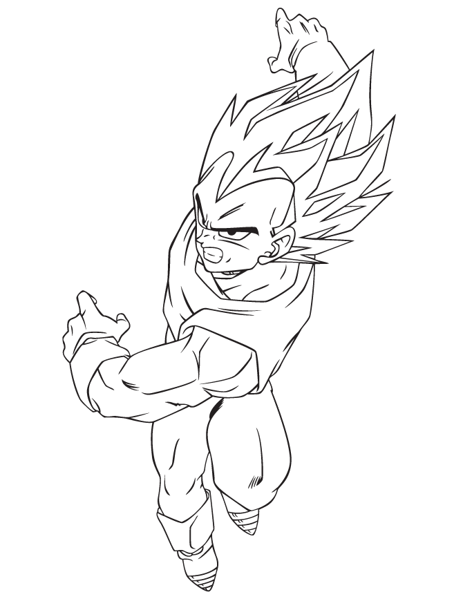 Dragonball z Vegeta Colouring Pages