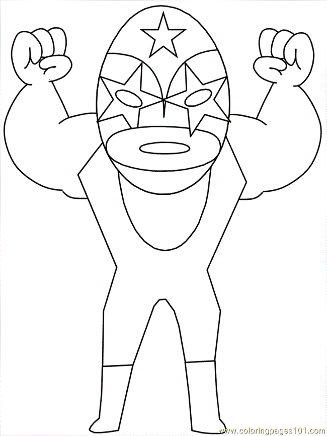 Coloring Pages Wr7 (Sports > Wrestling) - free printable coloring