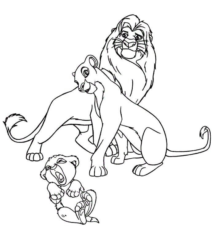 Simba And Nala On Birds Lion King Coloring Pages - Disney Coloring