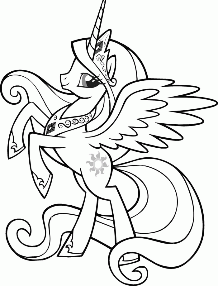 Beautiful Queen Little Pony Coloring Pages - My Little Pony