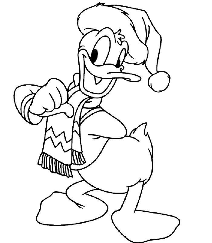 donald duck christmas Colouring Pages