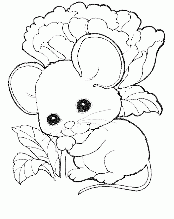 Printable Cute Mouse Coloring Pages Free - Animals Coloring