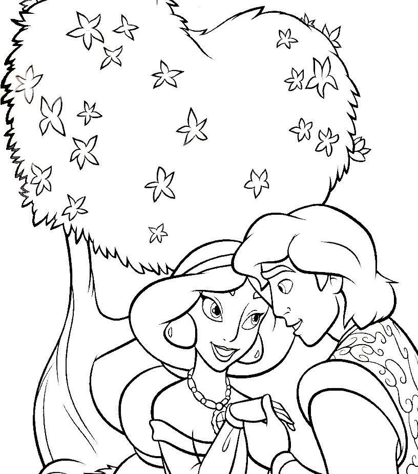 Download Princess Jasmine And Aladdin Coloring Pages Or Print