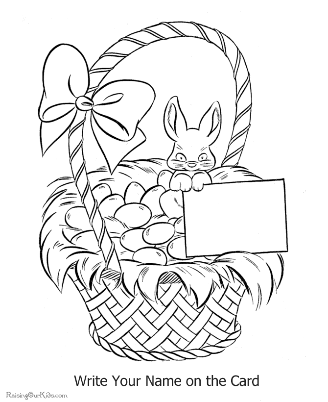 Easter Egg Coloring Pages Big Easter Basket With Eggs