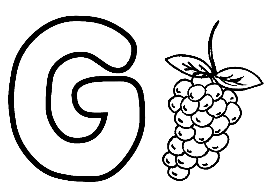 Download Coloring Pages Alphabet G For Grapes Or Print Coloring