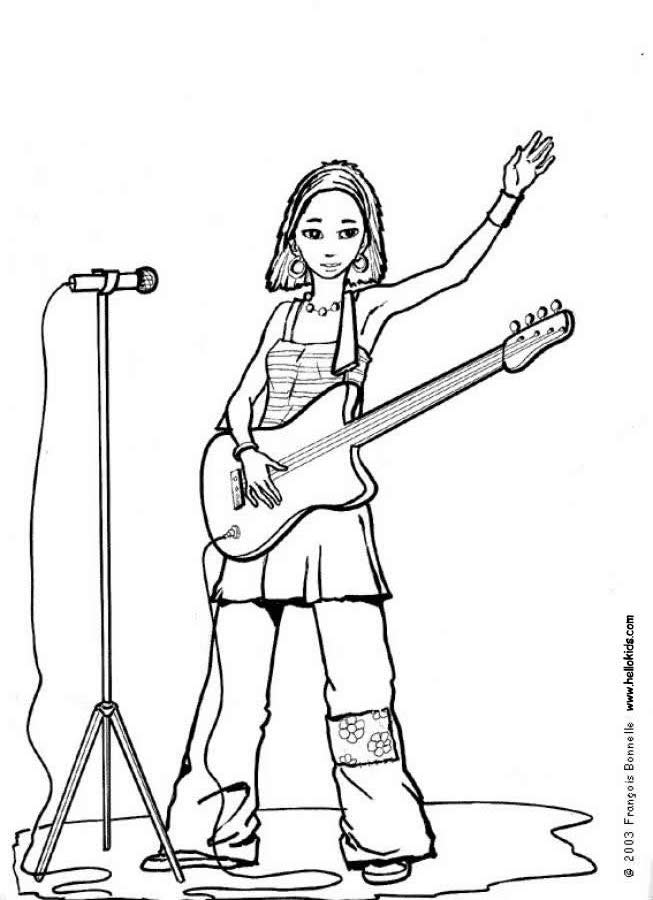 Rock Guitar Coloring Pages