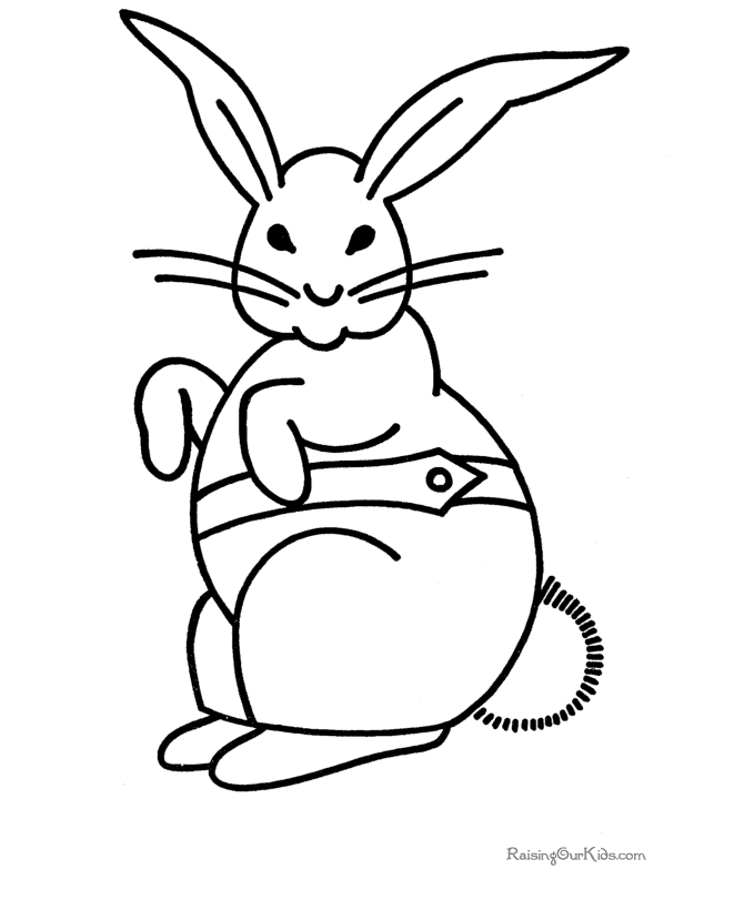 Easter Bunny Preschool Coloring Page