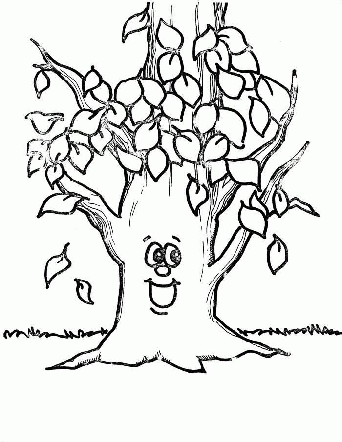 Free Printable happy Tree Coloring Pages For Kids | Coloring Pages