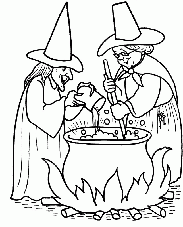 Witch Is A Great Herb Cooking Coloring Page |Halloween coloring