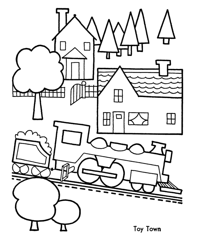 Christmas Shopping Coloring Pages - Kids Toy Town Christmas