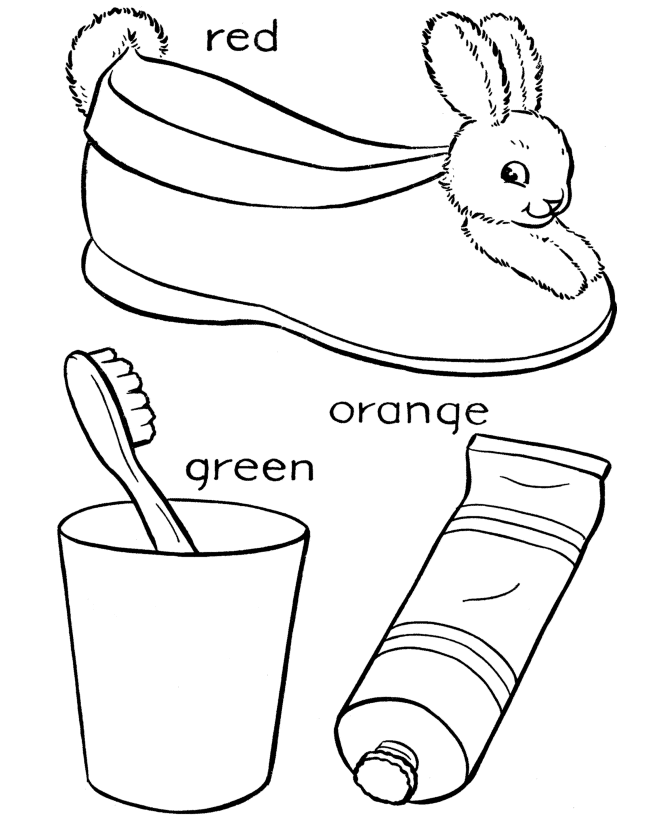 Toy Animal Coloring Pages | Bunny slippers Coloring Page and Kids