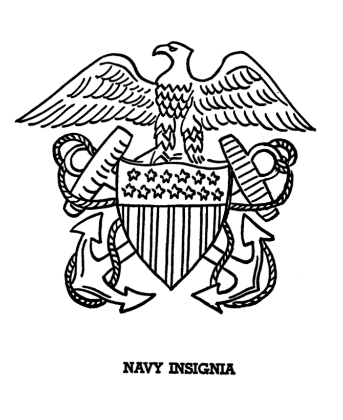Armed Forces Day Coloring Pages | US Navy Insigina coloring page