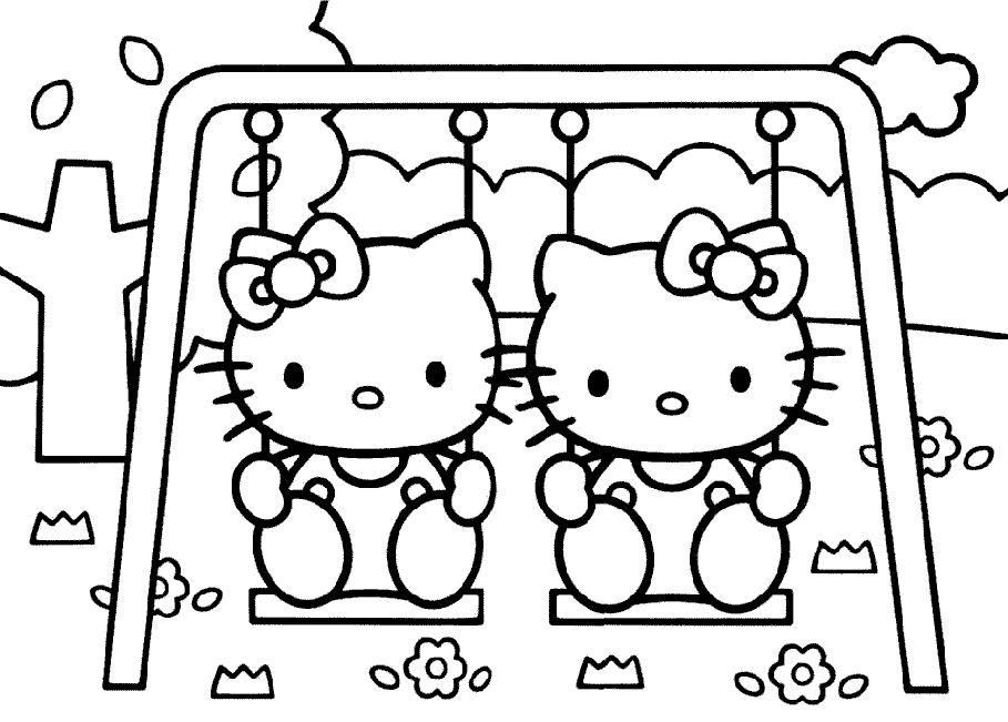 Cute Hello Kitty Colouring Pages