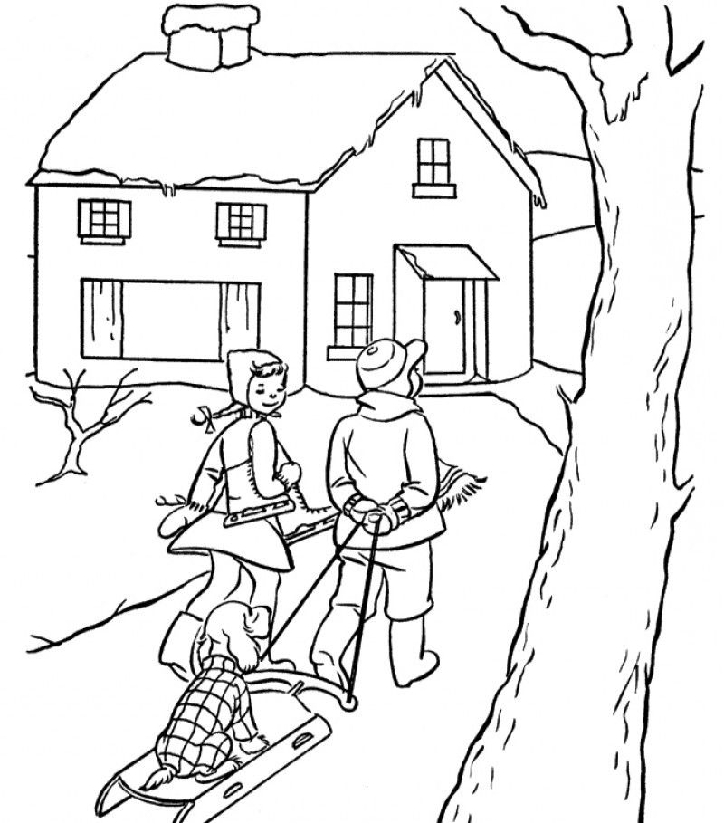 Winter Is A Very Fun And Exciting Coloring Page - Kids Colouring Pages