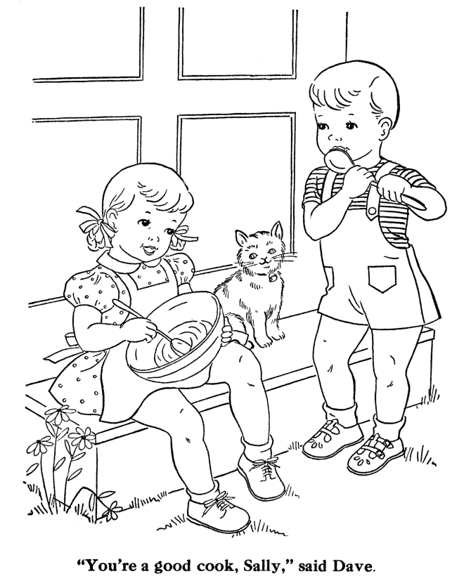 BlueBonkers: Kids Coloring Pages - Licking the Spoon - Free