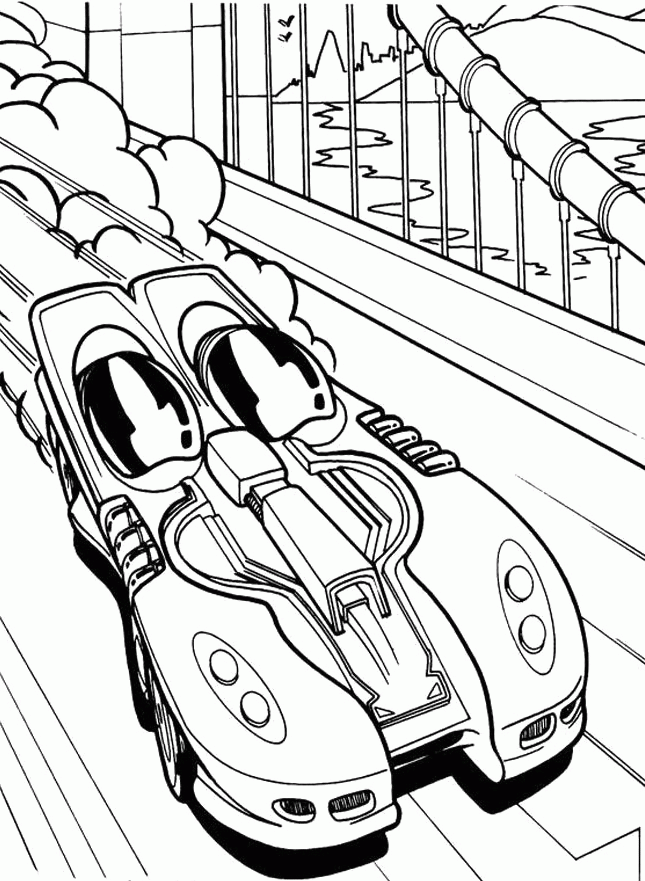 The Fastest Car With The Horsepower Coloring Pages - Hot Wheels