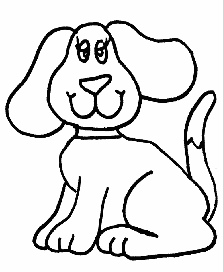 Easy Dog Coloring Pages | eKids Pages - Free Printable Coloring