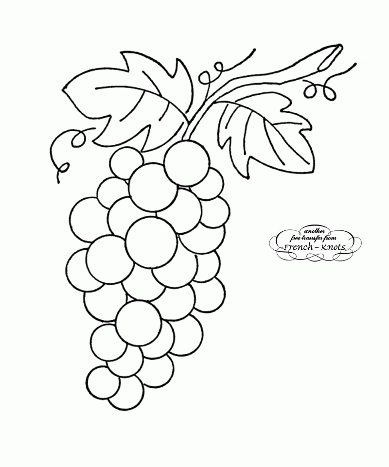 Bunch of Grapes Embroidery Transfer Pattern