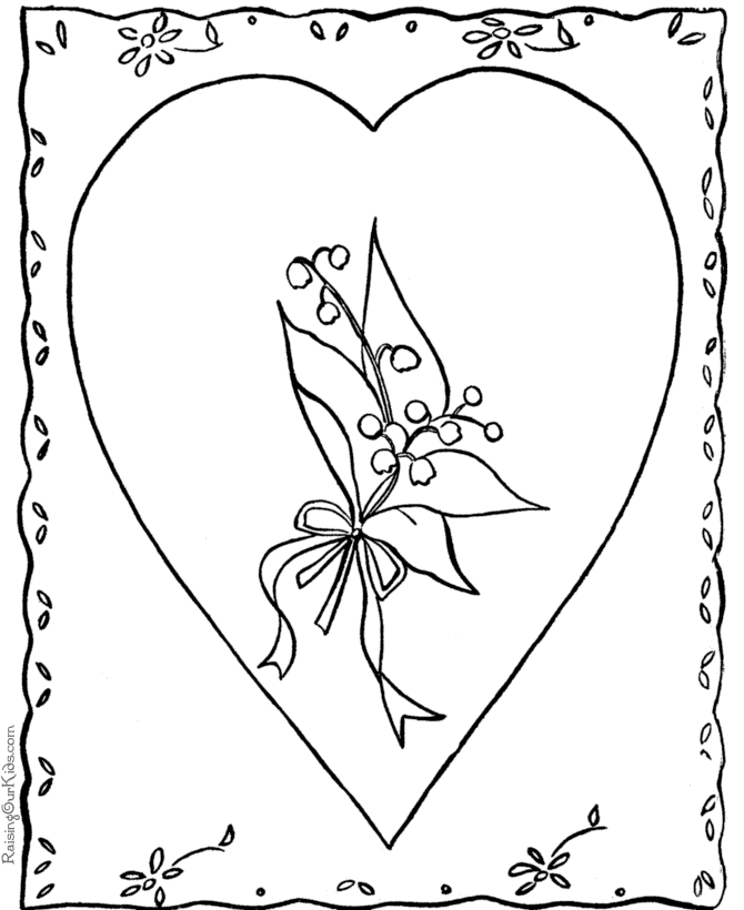 Valentine Card Coloring Pages - 006