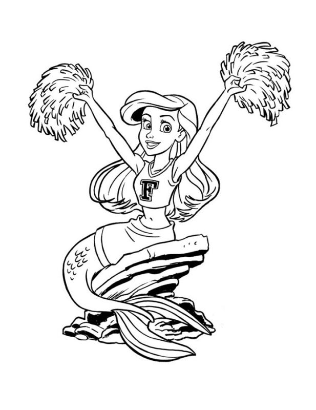 Little Ariel With Grimbsby Coloring Page | Kids Coloring Page