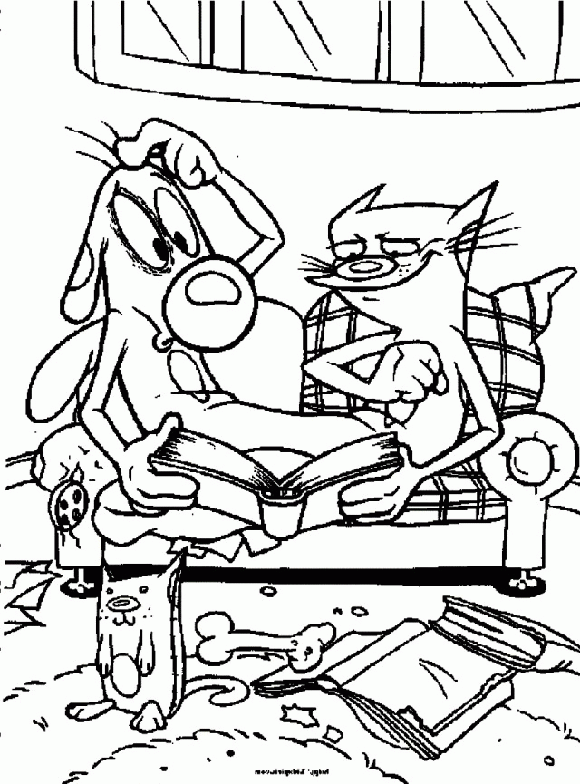 Catdog Looking For Direction Nickelodeon Coloring Page 291160