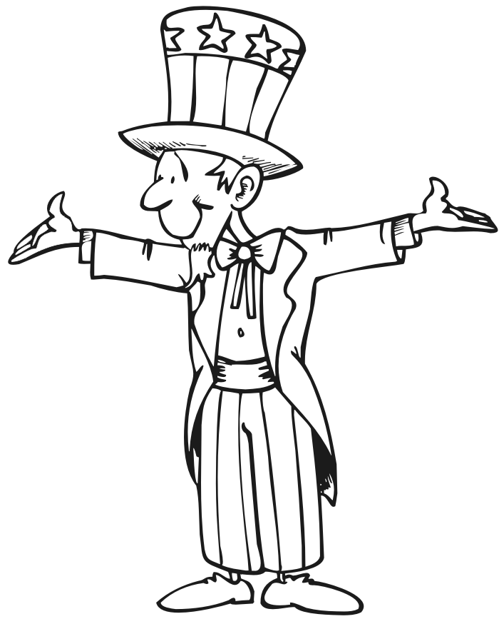 fourth of july coloring page uncle sam