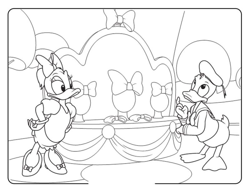 Donald and Daisy in Party Coloring Page | Kids Coloring Page