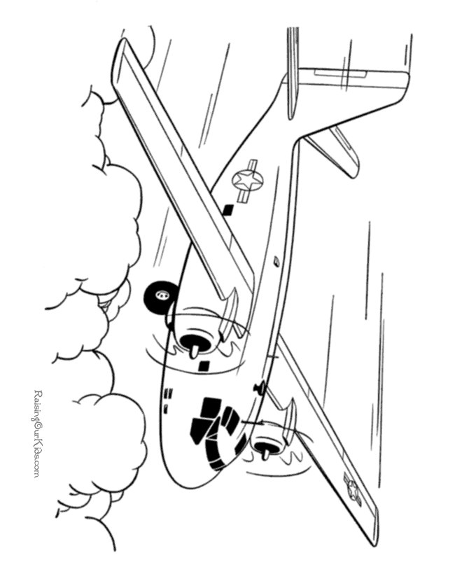 Free airplane coloring sheet for kid 011