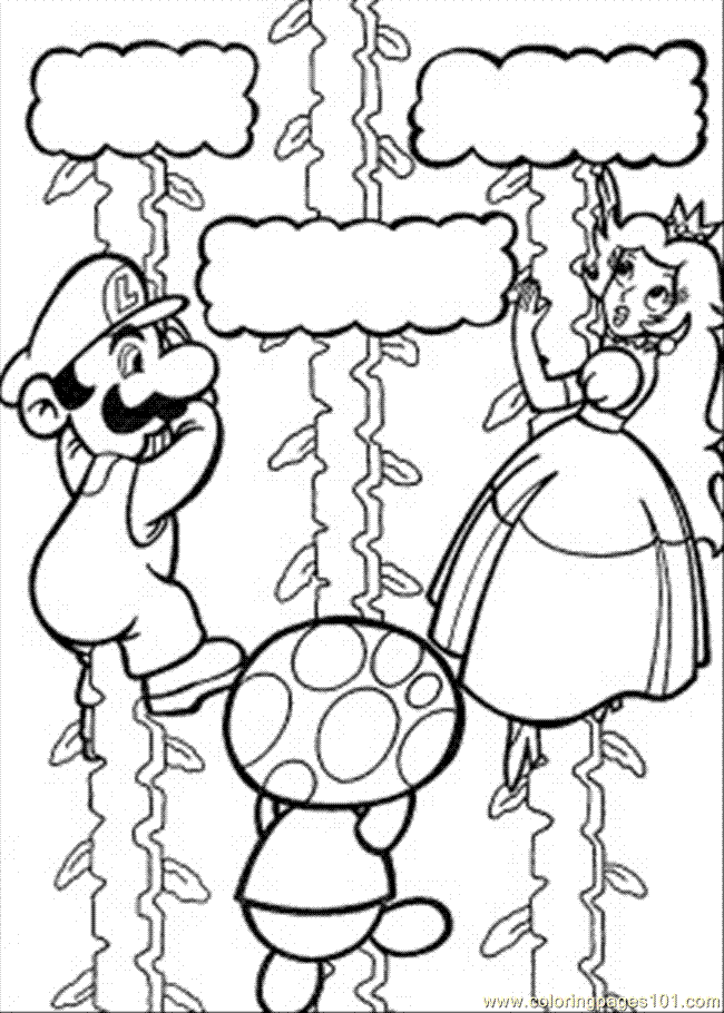 Coloring Pages Mario Is Saving Princess (Cartoons > Others) - free