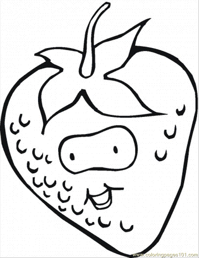 Coloring Pages Strawberry 24 (Food & Fruits > Berries) - free