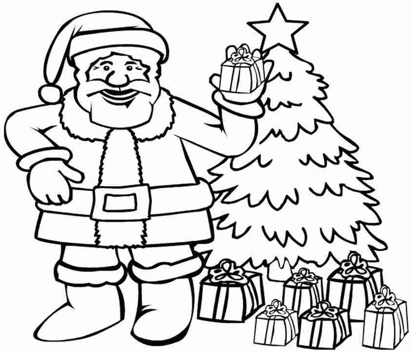 Printable Colouring Pages Christmas Santa Claus For Kids #