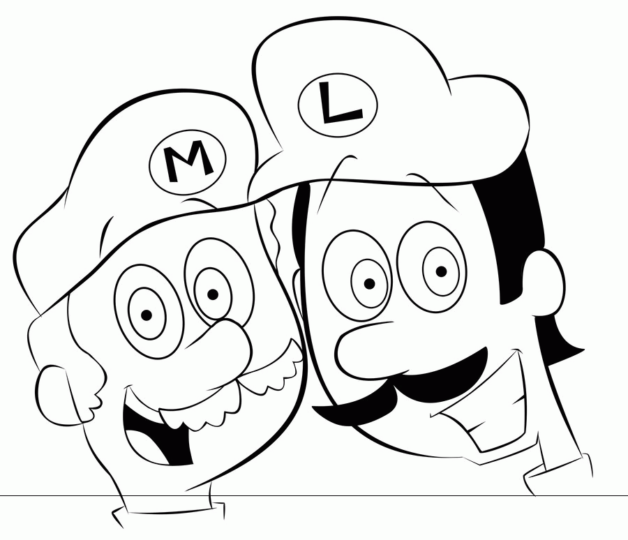 Coloring Face of Mario Bros Pages Printable : New Coloring Pages