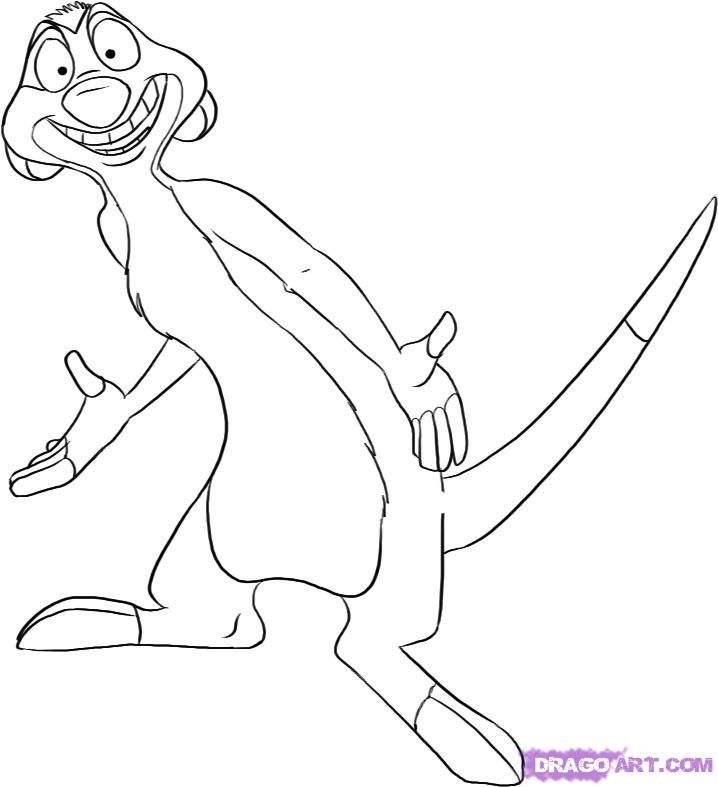 How to Draw Timon from The Lion King, Step by Step, Disney