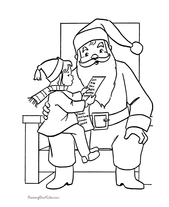 Free Santa Claus Coloring Sheets - Kid On Santa