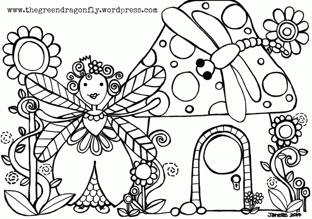 Printable Dragonfly Fairy Coloring Page Hd | ViolasGallery.