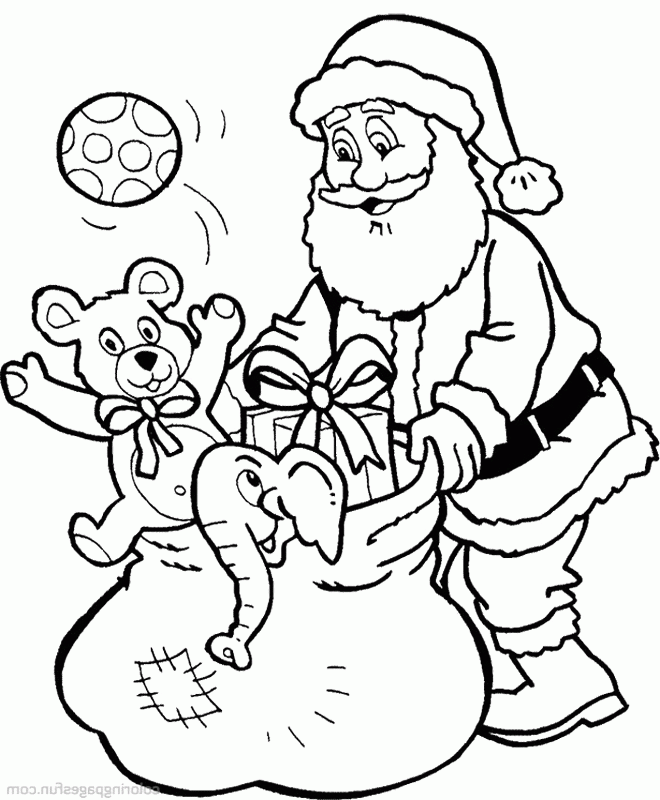 Christmas Santa Gift Coloring Pages - Christmas Coloring Pages