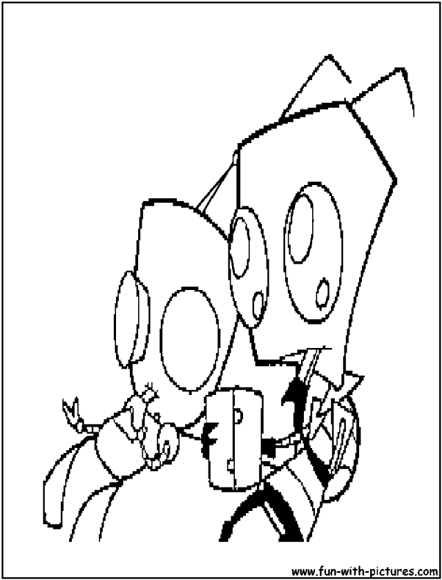 Invader Zim Gir Coloring Page Invaderzim 173715 Gir Coloring Pages