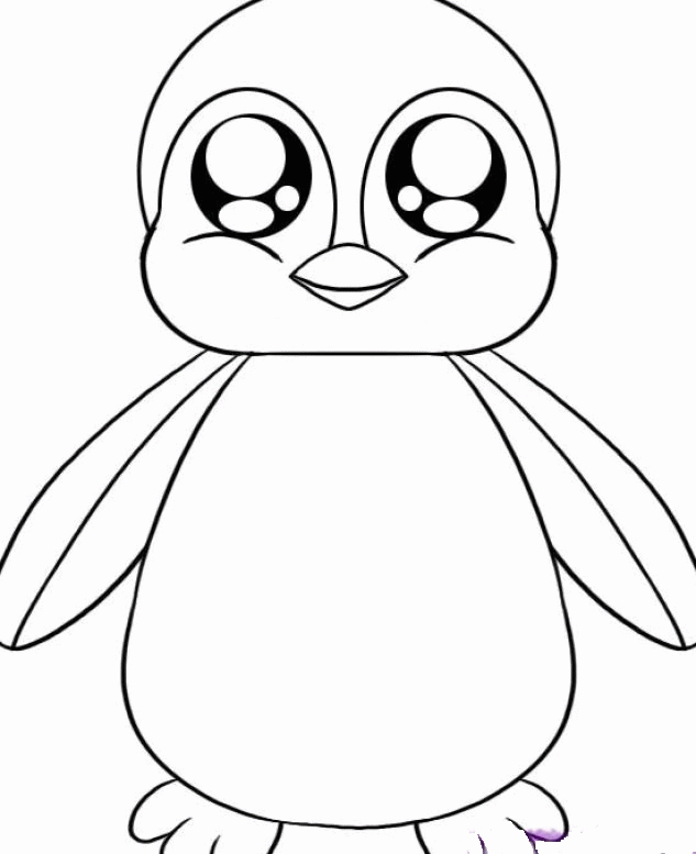 Cute Baby Penguin Coloring Page | Kids Coloring Page