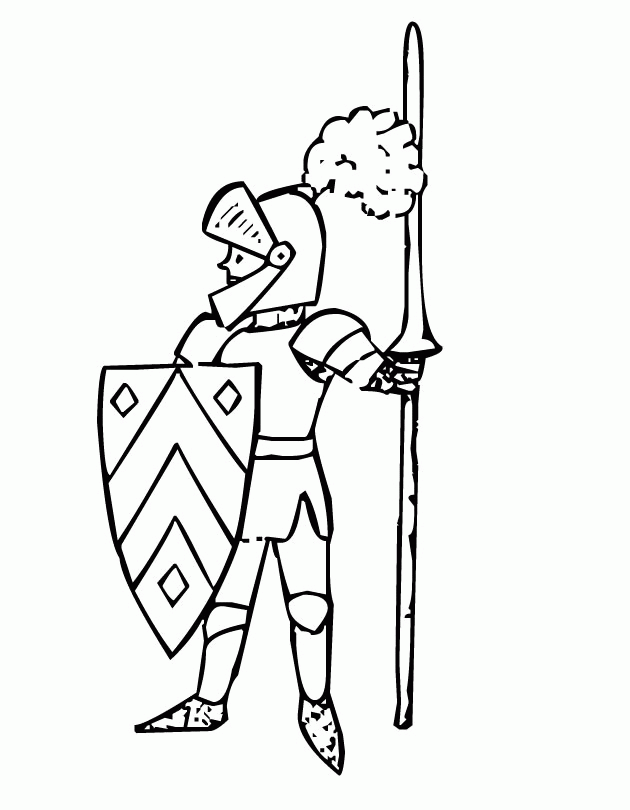Printable Knight coloring page from FreshColoring.