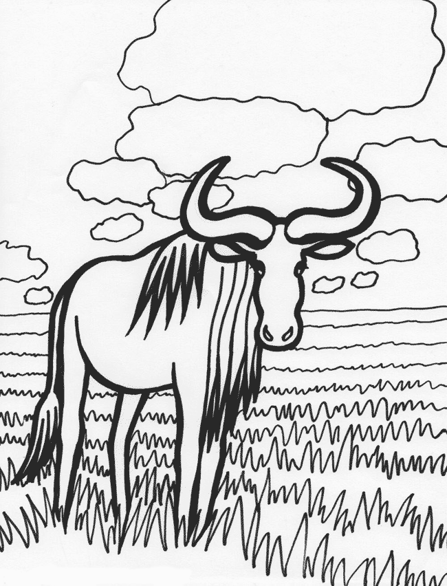 Ox coloring page - Animals Town - animals color sheet - Ox free