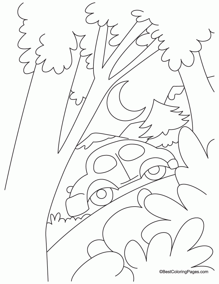 Car in a jungle coloring page | Download Free Car in a jungle
