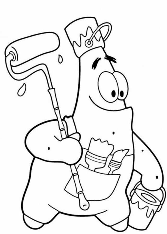 Download Funny Patrick Star Coloring Pages Spongebob Cartoon Or