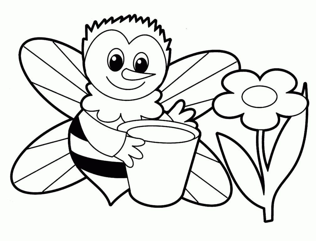 bee animals coloring pages for babies | HelloColoring.com