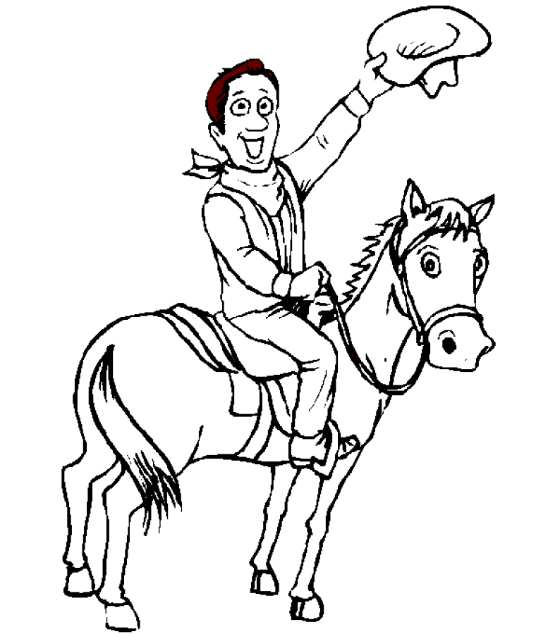 Cowboys and indiana Colouring Pages